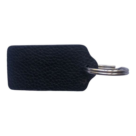 Vintage Coach Imprinted “Coach New York” Black Leather Silver Ring Keychain - Picture 8 of 9